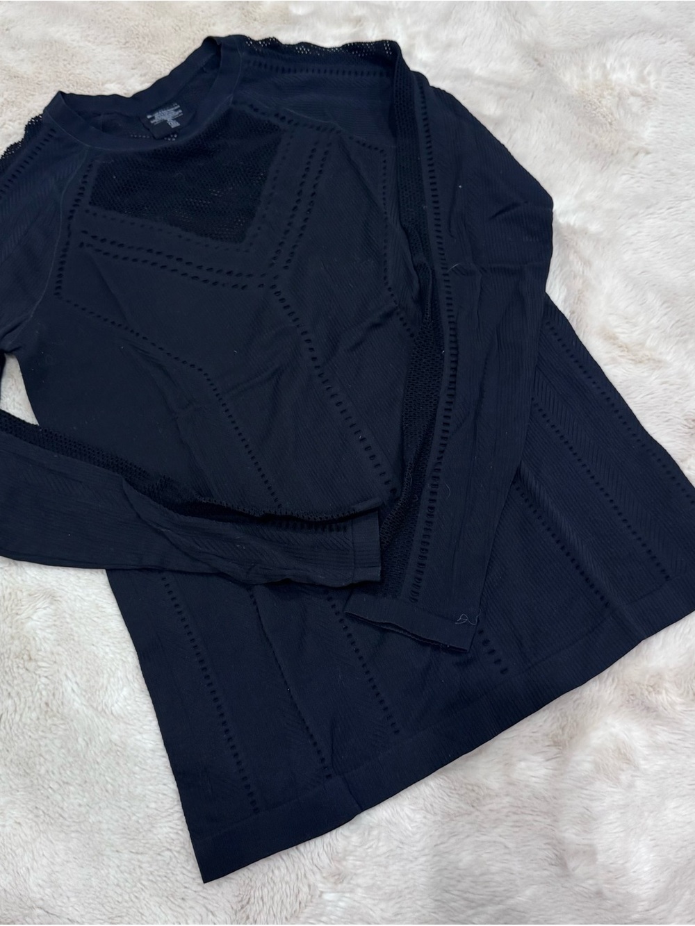 Athleta Black Laser Cut Top